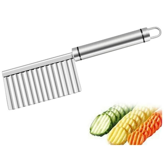 Crinkle Cut Knife Stainless Steel Crinkle Cutting Tool Fruit and Vegetable Wavy Chopper Knife Wave Slicer Steel Blade