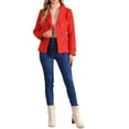 thumbnail image 2 of Abrigo de doble botonadura con solapa de pico para mujer INSPIRE CHIC, invierno, lana, XS, rojo, 2 of 6