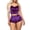 Dark Purple, variant on Aunavey Women's Velvet 2 Piece Outfit Spaghetti Strap Sleeveless Crop Top Shorts Set