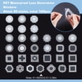 thumbnail image 2 of 1 Box 180Pcs 15 Styles Vintage Lace Stickers Transparent Lace Stickers PET Waterproof White Flowers Clear Decorative Decals Sticker for DIY, 2 of 5