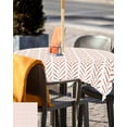 thumbnail image 5 of Fsddascl Burnt Orange Striped Outdoor Tablecloth - 60x60 Inch Square Dining Table Cover, Modern Abstract Art Geometric Waterproof Outdoor Table Cloth with Umbrella Hole & Zipper for Picnic/Patio, 5 of 7