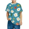 thumbnail image 1 of Zpanxa T-Shirts pour Filles Imprimé Stylé Col Rond Manches Courtes Été Décontracté Haut en Coton 7-8 Ans, 1 of 4