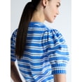 thumbnail image 4 of Free Assembly's Women's Cotton Crochet Cardigan Sweater with Puff Sleeves, Sizes XS-4X, 4 of 5