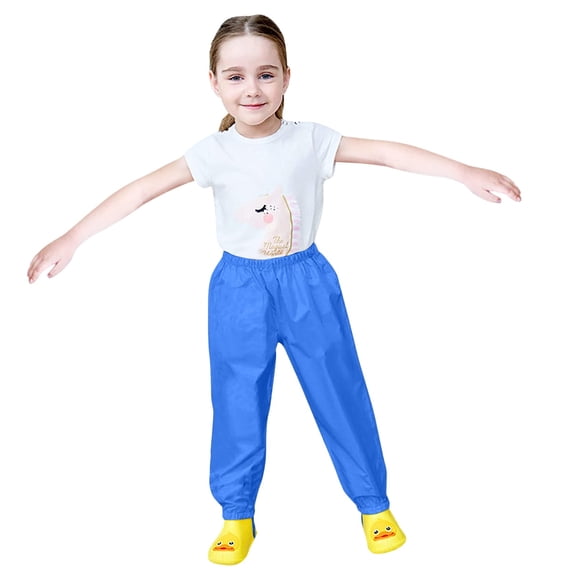 EnJoCho Unisex Kids Rain Pants Toddler Adjustable Comfortable 𝖶aterproof Windproof Rain Trousers Over Pants Mud Dirty Proof Girls Boys Outdoor Play Garden School Playground Activities