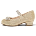 thumbnail image 4 of Bocca Little Girls' Shoes Slip-Resistant Mary Janes, 1IN Low Heel, Kitten Heel, Closed Toe Gold, 13 Little Kid, 4 of 7