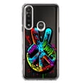 thumbnail image 1 of MUNDAZE Motorola Moto G Power Shockproof Clear Hybrid Protective Phone Case Peace Graffiti Painting Art Cover, 1 of 5