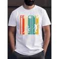 thumbnail image 1 of FENCING Painting Silhouettes Print Short Sleeved T-shirt, Casual Comfy Versatile Tee Top, Men's Leisure Everyday Spring/Summer Clothing Tee For Adult, Men, Women, Teen, Teenager, Adolescent, Youth, 1 of 6