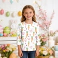 thumbnail image 2 of PWPSG Happy Easter Day Shirt for Kid 3D Graphic T Shirts Cute Easter Eggs & Bunny Rabbit Prints Tops 3/4 Sleeve Crewneck Blouses Spring Fall Outfits for Girl Multicolor 3 Years, 2 of 9