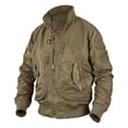 thumbnail image 4 of Yuaguia Men's Baseball Jacket, Tactical Flight Bomber Windbreaker Jacket, Stand Collar Outerwear, Military Style Casual Spring Coat for Outdoor Sports, Hiking, and Everyday Wear, Khaki 2XL, 4 of 5