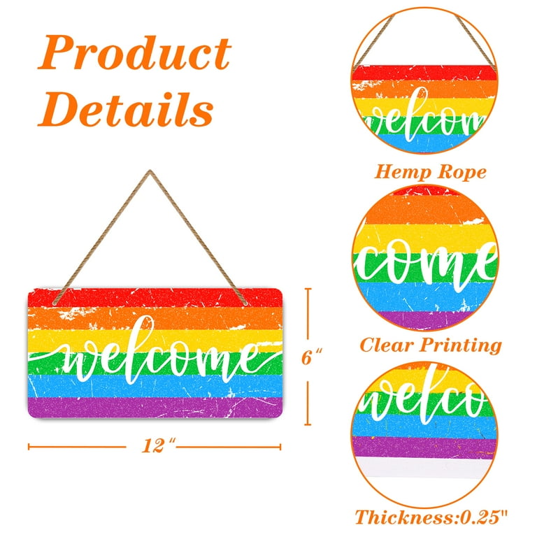 "Sounds Gay I'm In" Wood Sign - 6x12 Inch Rustic Rainbow Pride Wall Art, Handmade Solid Wood Hanging Plaque For Home Decor