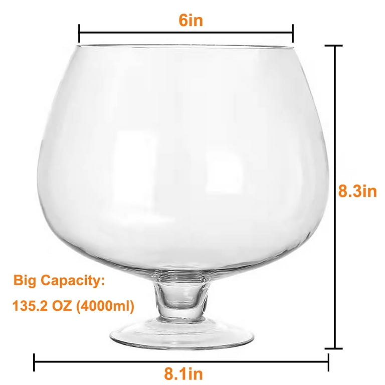  KIOP 110Oz Super Big Wine Glasses Oversized Brandy Glass Large  Capacity Crystal Glasses for Bar Party Wedding Family Dinner,110oz :  Everything Else