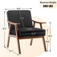 thumbnail image 3 of PORKISS Accent Chair, Mid-Century Modern Velvet Fabric Arm Chair with Wood Frame, Upholstered Armchair Comfort Reading Chair Lounge Chair for Living Room Bedroom Sunroom, Black, 3 of 10