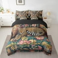 thumbnail image 2 of Castle Fairy Boys Girls Flowers Safari Leopard Twin Bedding Sets 7-Piece,Chic Floral Animal Cheetah Bedding Comforter Set Microfiber,Retro Vintage Aesthetic Breathable Sheet Sets, 2 of 8