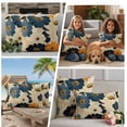 thumbnail image 5 of Yellow Florals Outdoor Waterproof Pillow Covers, Botanical Pastoral Spring Retro Beige Decorative Square Throw Pillowcase Sofa Cushion Sham for Patio/Couch/Chair, 16"x16" 2 Pack, 5 of 8