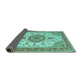 thumbnail image 2 of Ahgly Company Indoor Round Medallion Turquoise Blue Traditional Area Rugs, 3' Round, 2 of 4