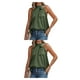 thumbnail image 2 of Jumpingount Blusa sin mangas casual Camisa suelta elegante Fiesta de vacaciones Fecha Top Playa Vacaciones Trabajo Ropa de verano Verde M Type1 NO1 Jumpingount CBP250969, 2 of 6