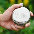 thumbnail image 3 of Weddingstar Customizable Silver Stainless Steel Round Hip Flask \u2013 Modern Monogram and Text Engraving, 3 of 3