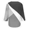 thumbnail image 4 of SELONE 3/4 Sleeve Tops for Women Plus Size Three-Quarter Sleeve Tops Blouses Regular Fit T Shirts Pullover Tees Tops Abstract Print T-Shirts Crew Neck Tops Casual Blouses Button Down T Shirts Gray XL, 4 of 5