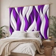 thumbnail image 3 of Purple White Moire Tapestry for Bedroom Wall Hanging Tapestry, Modern Abstract Art Ceiling Backdrop Tapestries Poster Blanket Wall Decor for Teens Room Living Room Dorm 59" x 79", 3 of 8