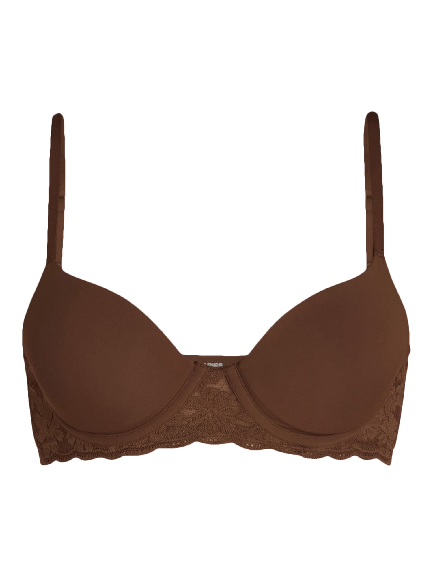 No Boundaries Women's Demi Underwire T-Shirt Bra with Sugarcup, Sizes 34A-40DD