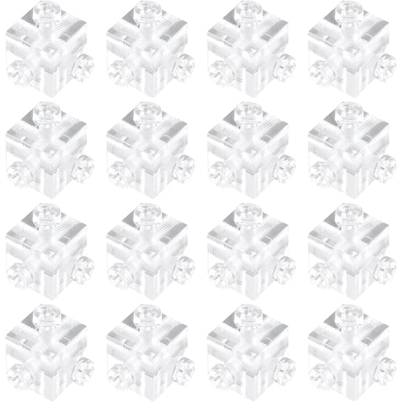 Acrylic Corner Bracket, 16pcs Clear 6-Hole Cube Joint Brace Brackets with M4 Mounting Screws for Reinforcement Connecting Furniture(10MM)