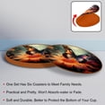 thumbnail image 4 of Butterfly 6PCS Round Microfiber Leather Bar Coasters Set, 11x11 cm/4.3x4.3 in, Drink Coasters for Table and Home Decor, 4 of 6