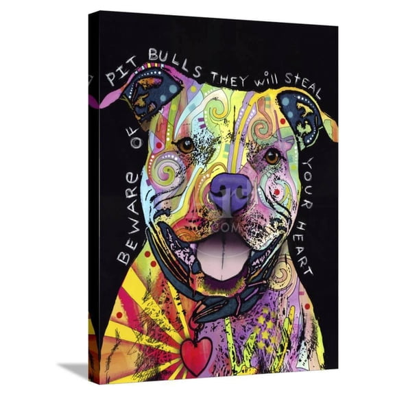 Beware of Pit Bulls, Stretched Canvas Wall Art by Dean Russo Sold by Art.Com