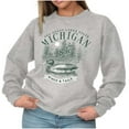 thumbnail image 3 of Michigan Great Lakes State Duck Pond Unisex Plus Fleece Graphic Sweatshirt Brisco Brands 4X, 3 of 4
