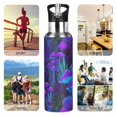 thumbnail image 4 of Yayeee 33oz Insulated Water Bottle Double Wall Stainless Steel with Flip Straw Lid, Dark Mushrooms Pattern, 4 of 4