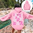thumbnail image 2 of Women's Casual Pullover Hoodie for Everyday Comfort with Long Sleeve Print Design Round Neck Fashion Hooded Top for Ladies Spring and Autumn Suitable Pink 2XL, 2 of 5