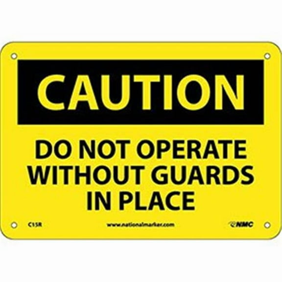 National Marker C15R Caution Do Not Operate Rigid Plastic Safety Signs - 7 x 10 in. - Yellow & Black