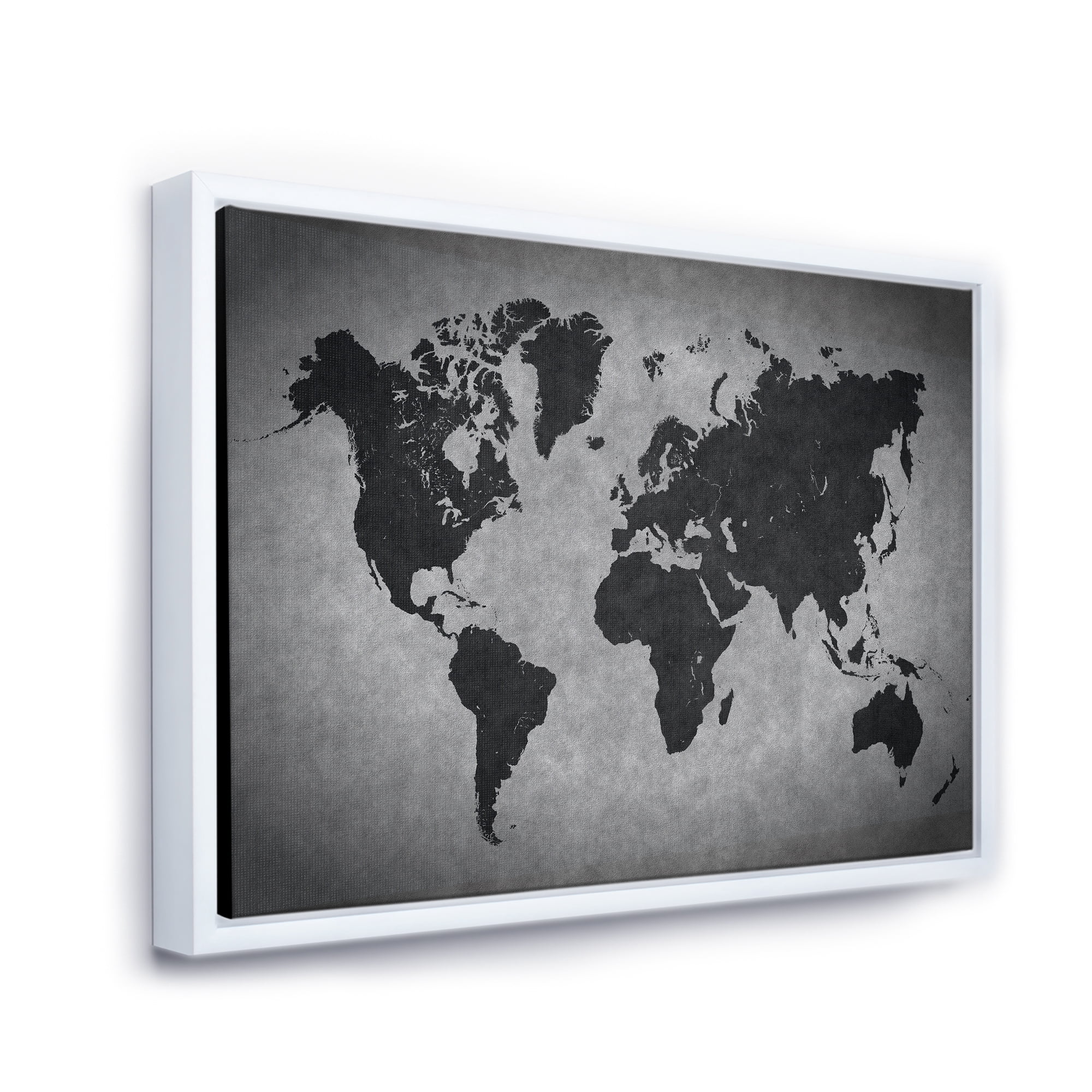 Designart 'Ancient World Map IX' Vintage Framed Canvas Wall Art Print