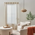 thumbnail image 5 of Better Homes & Gardens Embroidered Border Light Filtering Indoor Curtain Single Panel, Pole Top, Back Tab, Papyrus Beige, Polyester, Recycled Poly, 50"W x 84"L, Adult, 5 of 6