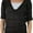 Brown, variant on ToBeInStyle Women's Textured Mid-Sleeve V-Neck Cable Knit Sweater - White - S