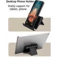thumbnail image 2 of Desktop Phone Stand, Foldable Phone Stand, Multi-Angle Universal Adjustable Tablet Stand Bracket Compatible with Most Phones and Desktop Tablets (Black), 2 of 5