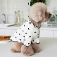 thumbnail image 3 of Dog Clothes for Small Medium Dogs Cats Summer Fall Heart Print Puppy Shirt Stretchable Long Sleeve Pet Outfits, 3 of 8