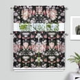 thumbnail image 2 of Pioneer Kitchen Curtains and Valance Set 36 Inch Tier Rose Plant Leaves Flowers Garden 3 Pieces Set Dining Room Small Curtain Drapes Cafe Curtains Valance for Home Decor Rod Pocket, 2 of 6