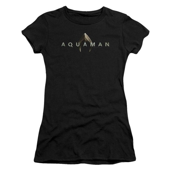 Aquaman Movie Logo S/S Junior Women's T-Shirt Sheer Black
