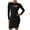 Black, variant on biudgviw Bodycon Dresses for Women Front Cutout Long Sleeve Mini Dress Fall Ribbed Stretch Solid Color Pullover Tops Dress