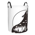 thumbnail image 2 of PAYOHTO Foldable Laundry Room Hamper Bucket Waterproof Bathroom Basket for College Student Living Room Storage Pillows Blankets Wolf Vector, 2 of 8