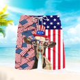 thumbnail image 1 of Vintage Drapeau Américain Imprimé 3D Shorts de Plage d'Été pour Hommes Mode Décontractée Ample Confortable Course, 1 of 5