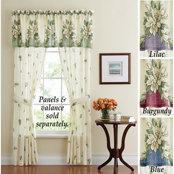 Floral Magnolia Garden Curtain Collection,Valance,Lilac