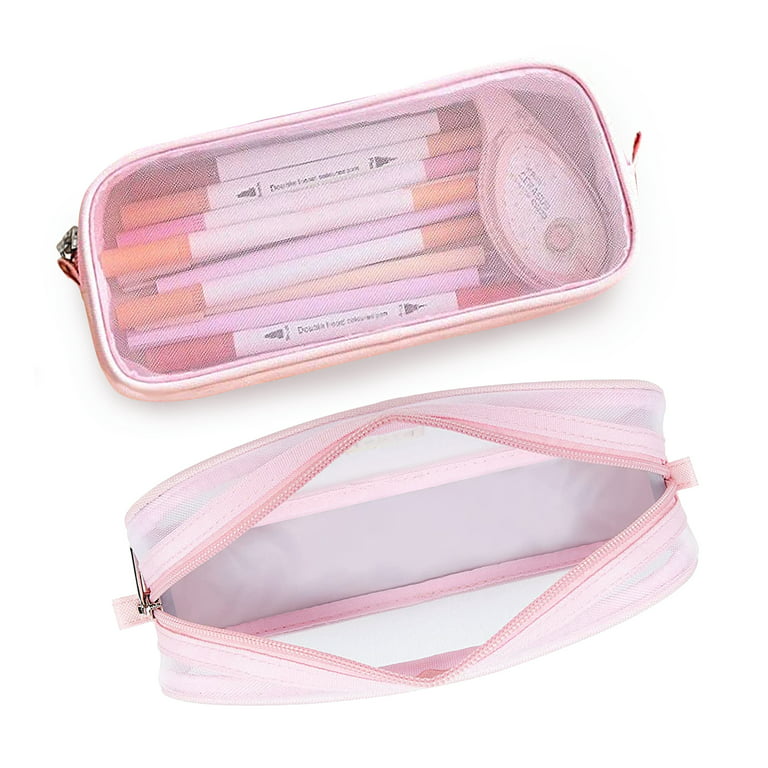 Clear Pencil Pouch 7 Vivid Color Clear Pen Case Cosmetic Purse Minimalist Clear  Pencil Pouch Waterproof Transparent Accessories Case 