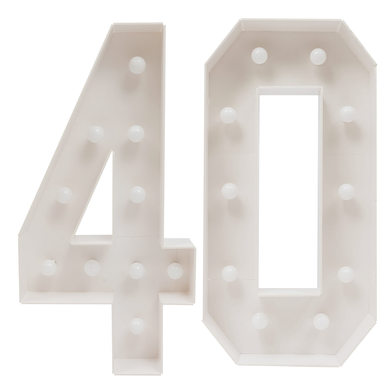 DENEST 40 Light Up Numbers with 20 LED Bulbs, 40th Birthday Party Decoration for Anniversaries