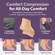BraceAbility Lightweight Compression Ankle Sleeve, Black, L