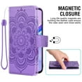 thumbnail image 3 of Asuwish Compatible with Samsung Galaxy A15 5G/4G Wallet Phone Case and Tempered Glass Screen Protector Flip Credit Card Holder Stand Mandala Flower Cell Cover for A 15 G5 15A Women Men Purple, 3 of 8