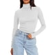 thumbnail image 3 of Camisa para mujer,Blusa informal de terciopelo de manga larga para mujer, cuello alto, poliéster con lentejuelas, largo regular para uso diario, sopatenor, 3 of 9