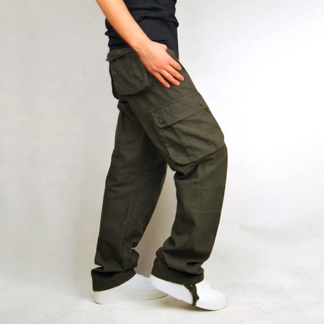 Men's Pants Men's Solid Multi-Pocket Washed Overalls Outdoor Casual Pants Trousers