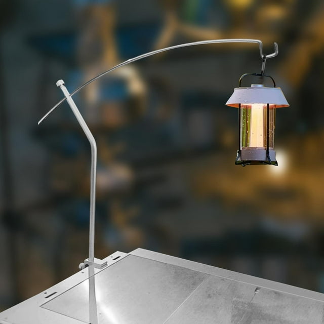 Soporte para linterna de camping, soporte para lámpara de patio para fiestas, actividades al aire libre, barbacoa Plata