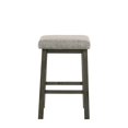 thumbnail image 3 of 25 Inch Wooden Bar Stool with Fabric Seat, Set of 2, Gray, 3 of 5